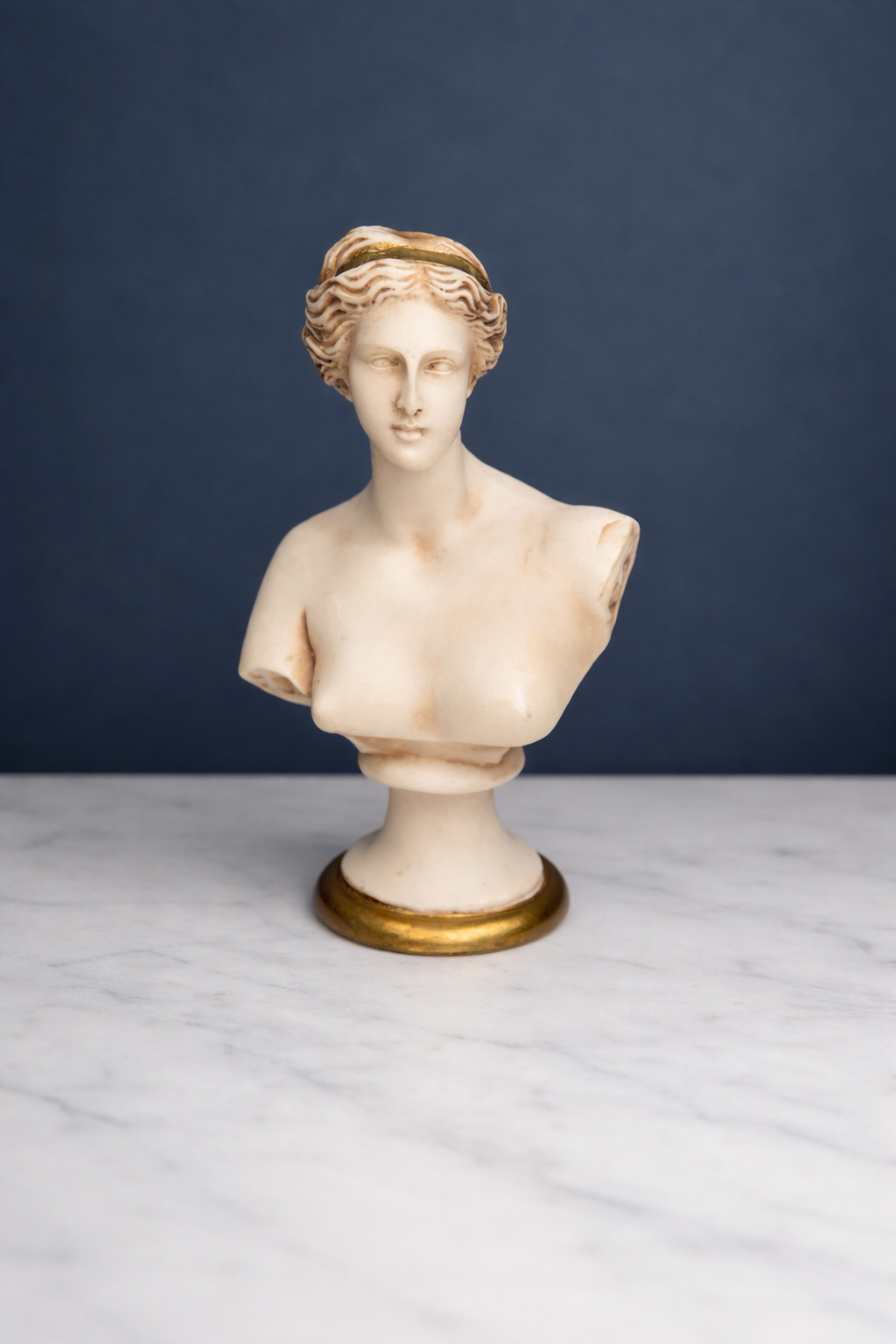 Venus de Milo Bust in Alabastrine with Original Tag