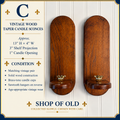 Vintage Solid Wood Wall-Mounted Taper Candle Sconces | Pair