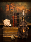 Antique Victorian Gilt Wood Architectural Riser | Salvaged Pedestal Block | Pegs on Right | 11.5”