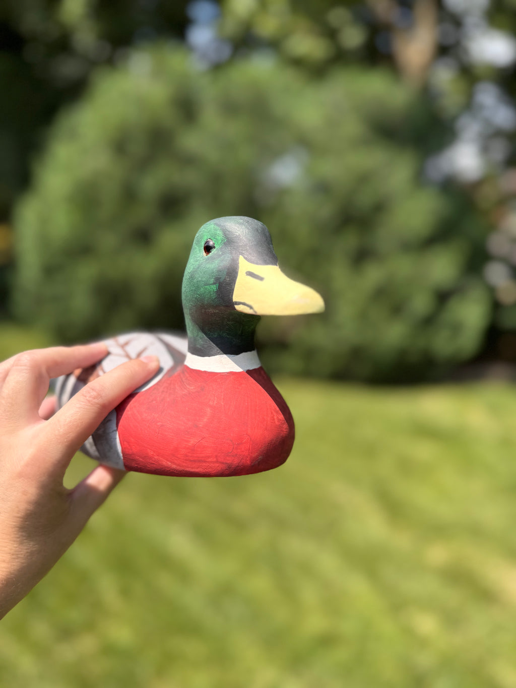 Hand-Painted Wooden Mallard Duck Decoy