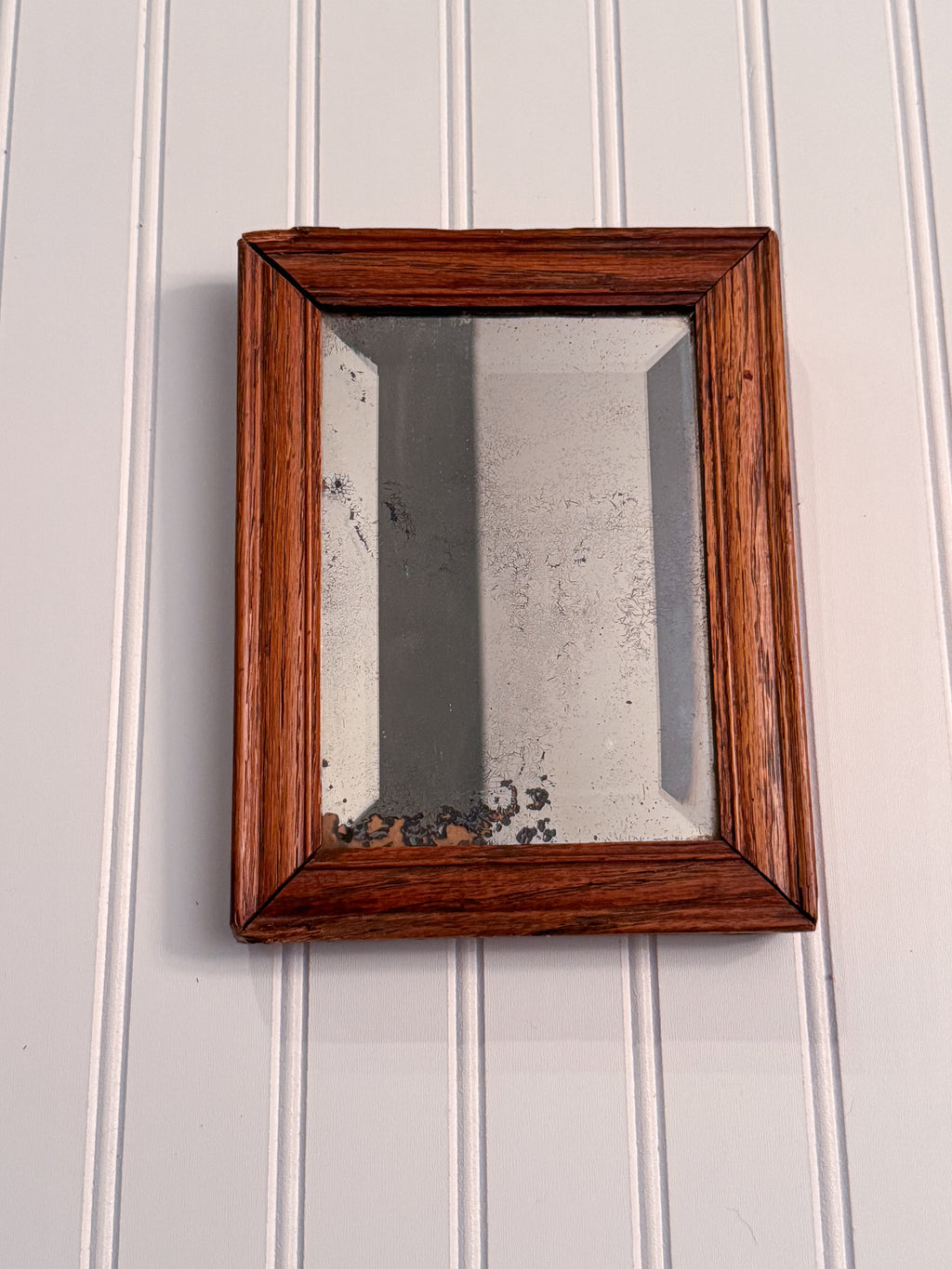 Antique Beveled Wood Mirror | Solid Wood Frame
