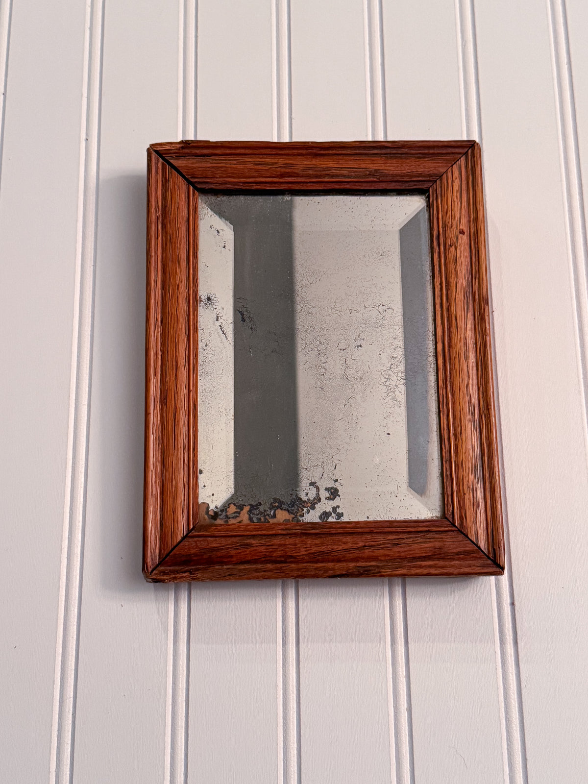 Antique Beveled Wood Mirror | Solid Wood Frame