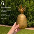 Vintage Brass Pineapple Trinket Box Lidded Brass Container