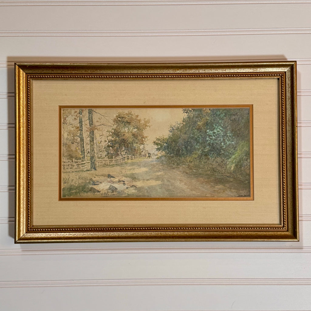 Framed Secluded Byway Print after Paul Sawyier | Authorized 1981 Kentucky Landscape