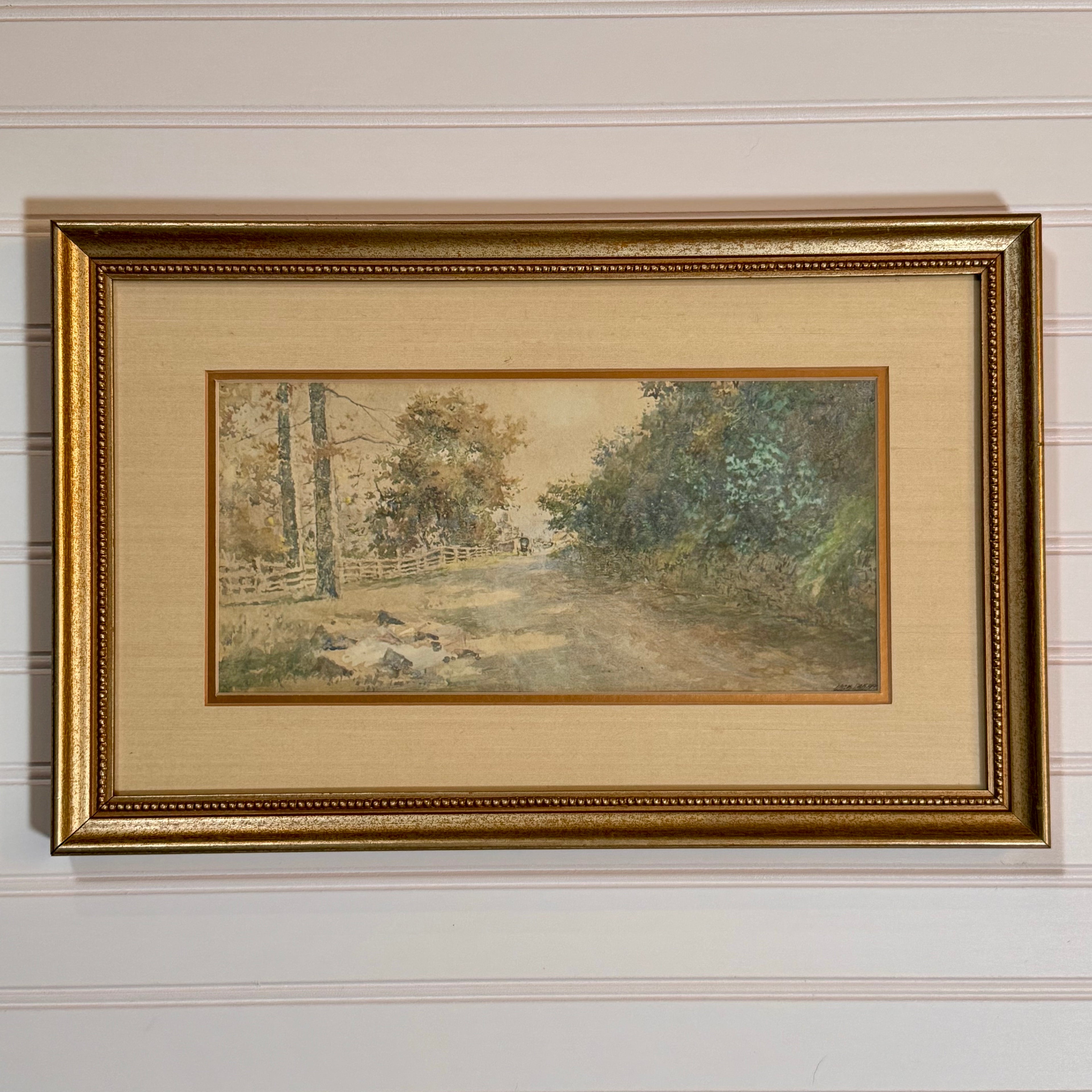 Framed Secluded Byway Print after Paul Sawyier | Authorized 1981 Kentucky Landscape