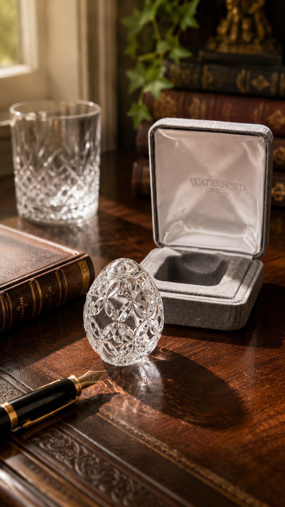 Vintage Waterford Crystal Egg Hand Cooler Paperweight | Made in Ireland | Complete with Original Box & Papers