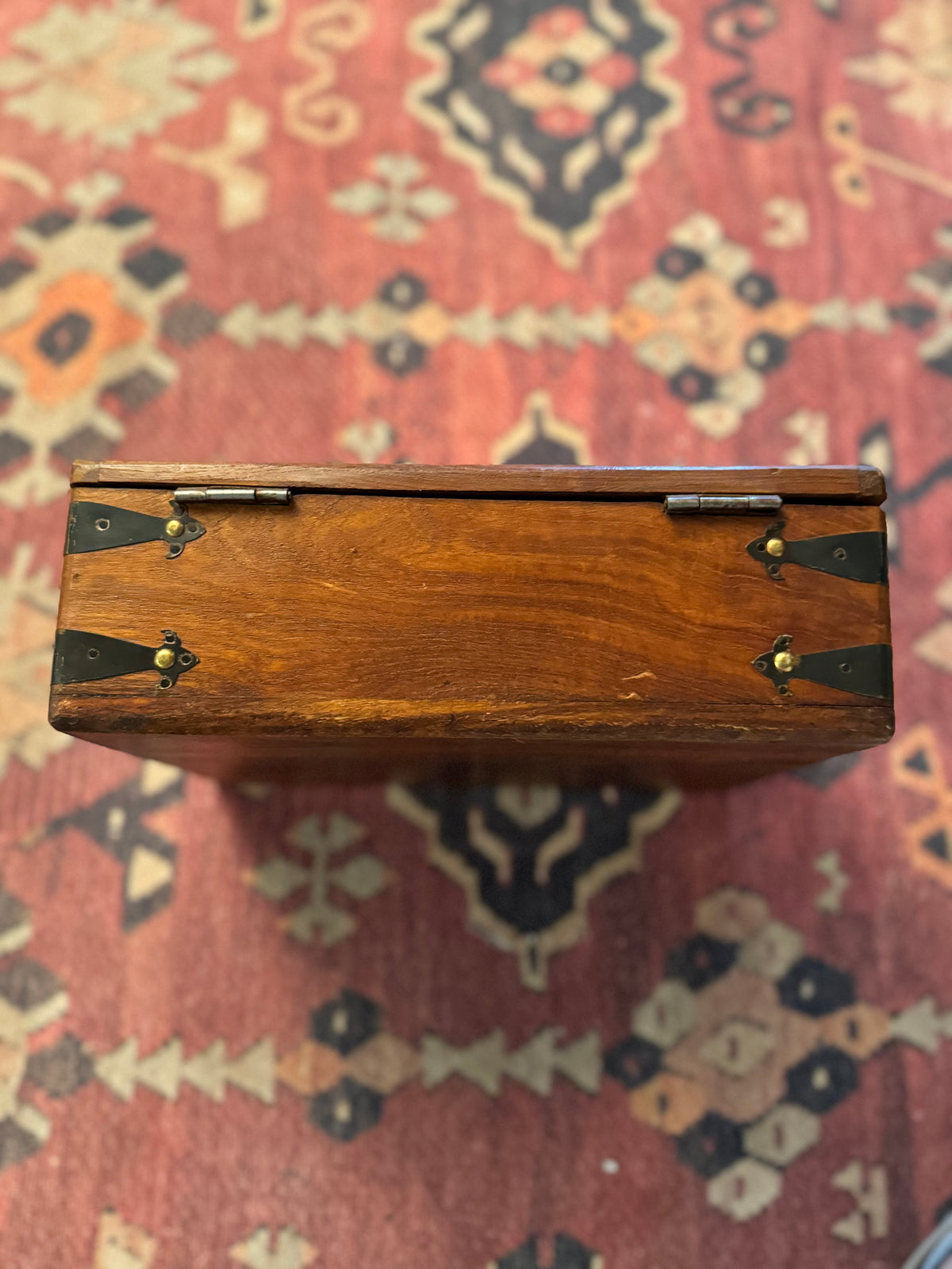 Antique 19th-Century Triple-Fold Traveling Writing Desk with Fitted Compartments