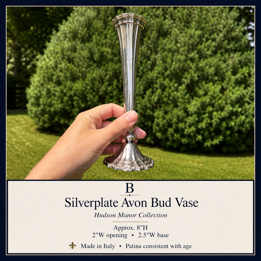 Vintage HMC Avon Silverplate Bud Vase | Hudson Manor Collection | Made in Italy