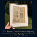 Framed French Furniture Engraving | Petit à Petit Antique Book Illustration | Vintage 8” × 10” Frame