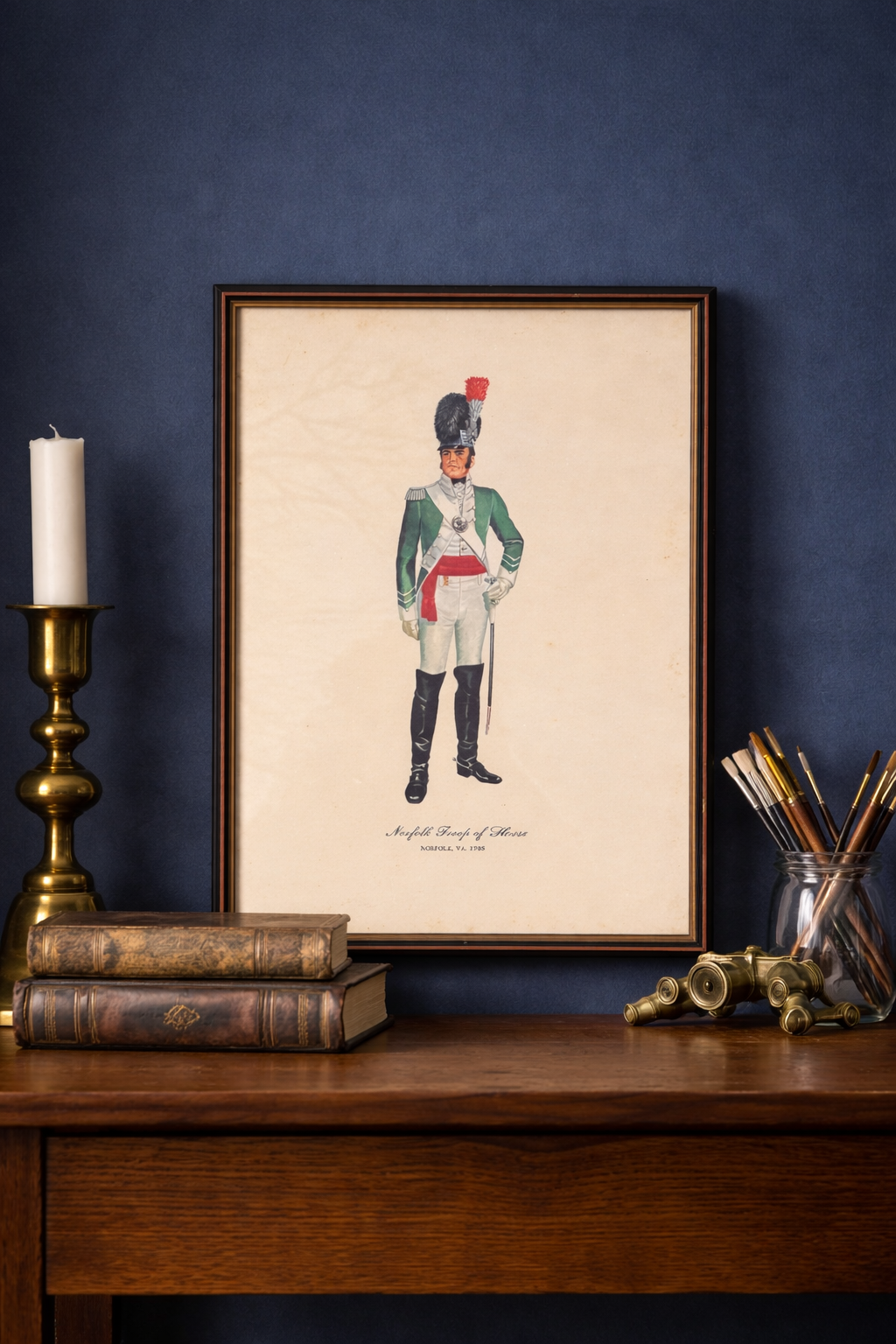 Set of 4 Framed Military Uniform Prints — Lexington, Norfolk, Charleston & New Orleans
