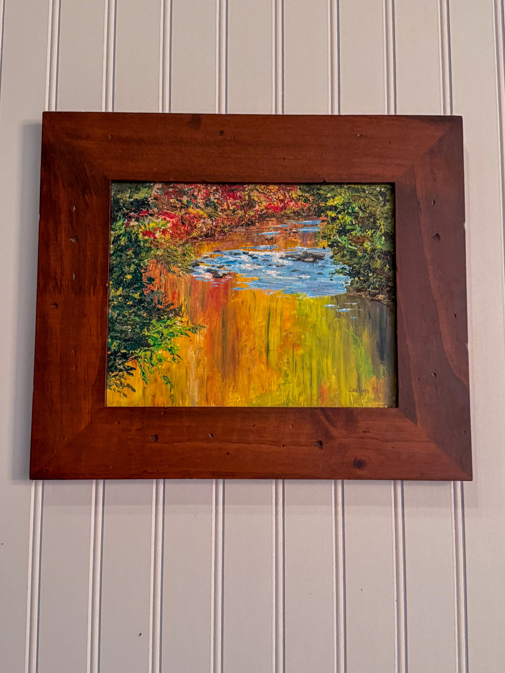 Sonny Collins “Autumn Splendor” Original Oil Painting in Solid Wood Frame