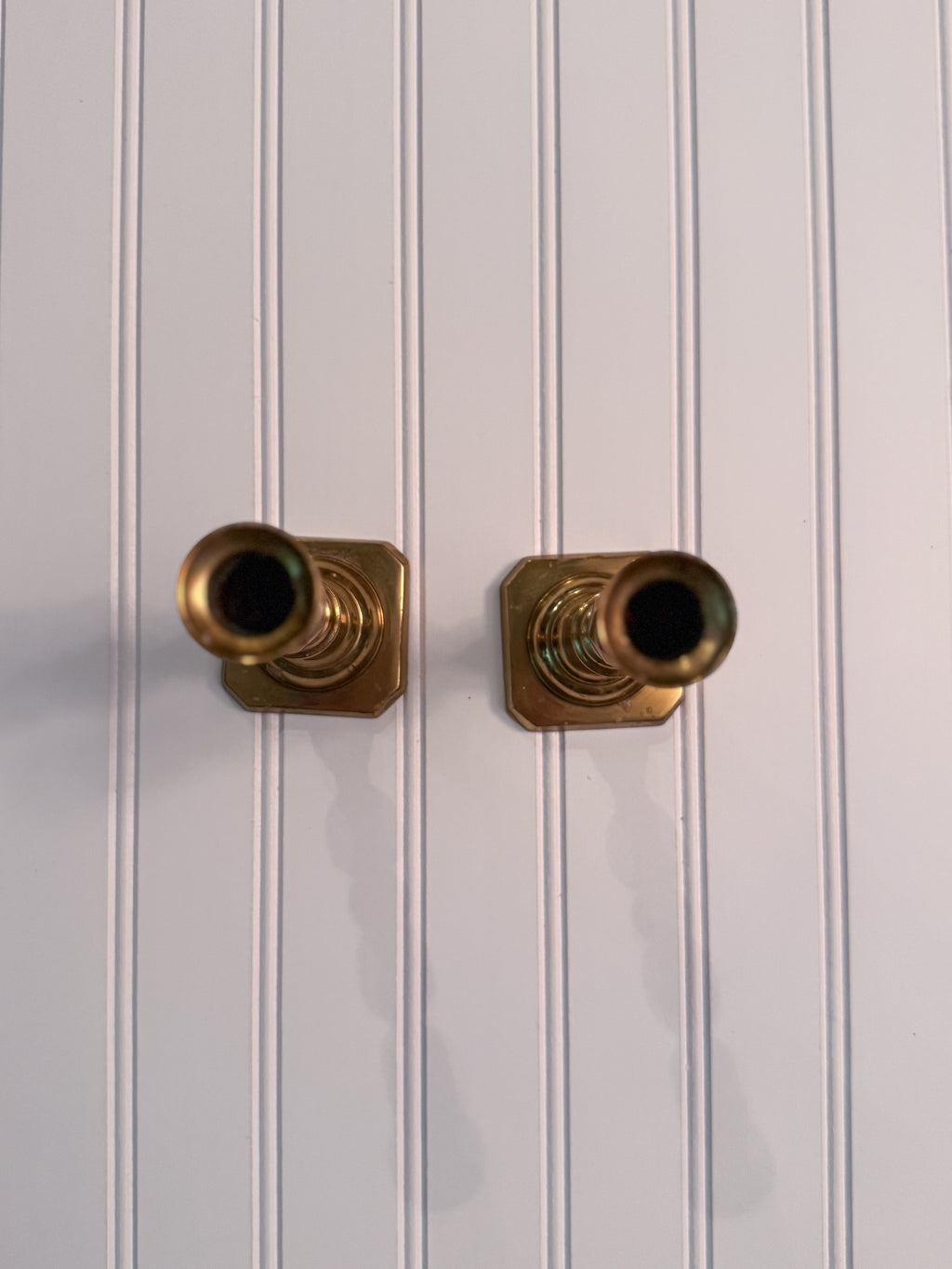 Vintage Solid Brass Candlestick Holders (Pair) | Classic Brass Candle Holders