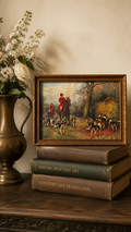 Vintage Framed “Gone to Earth” Fox Hunting Print | John Sanderson-Wells English Sporting Lithograph