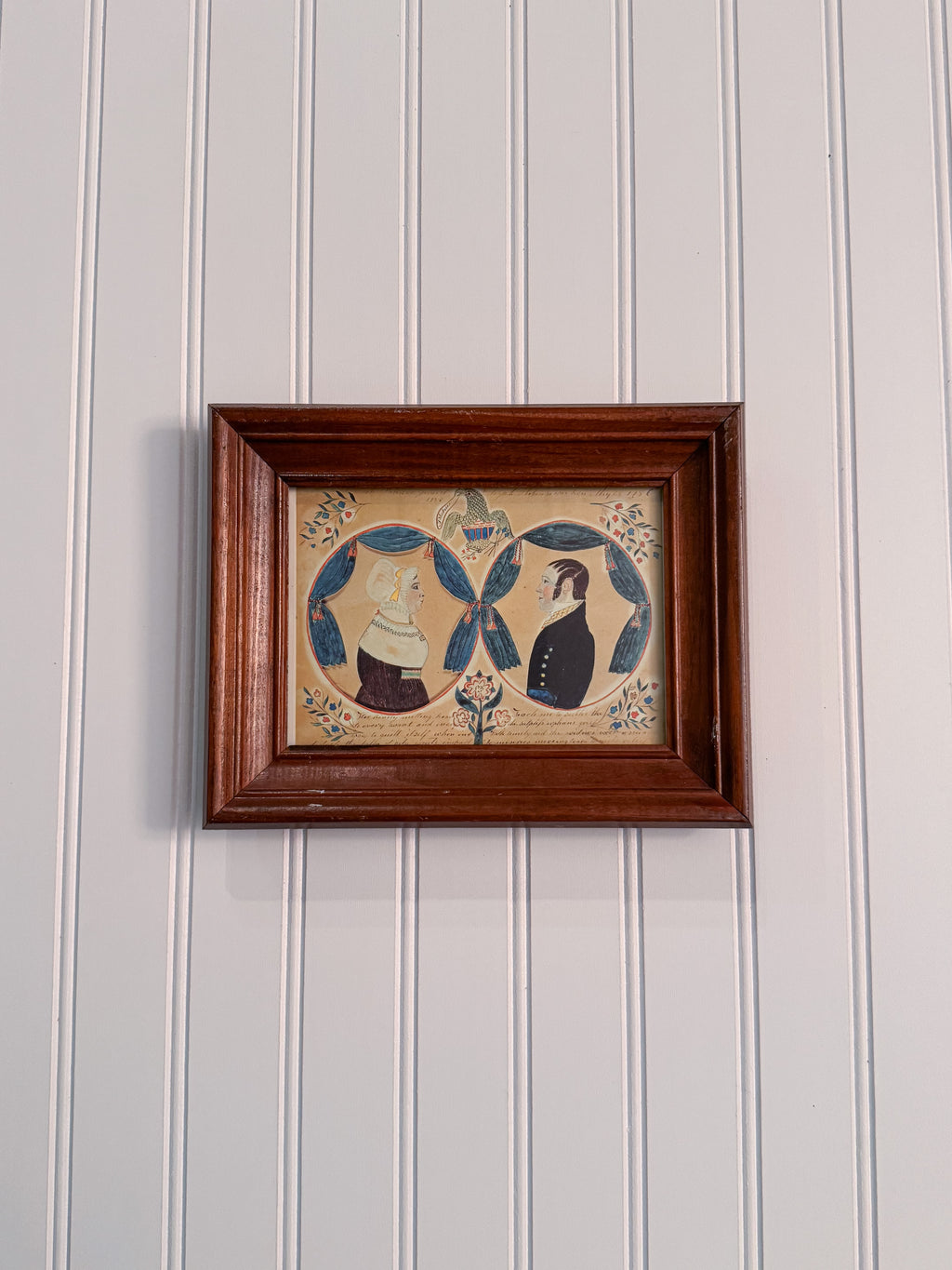 Mr. & Mrs. Eben Davis Museum-Quality Folk Art Print | Framed Postcard
