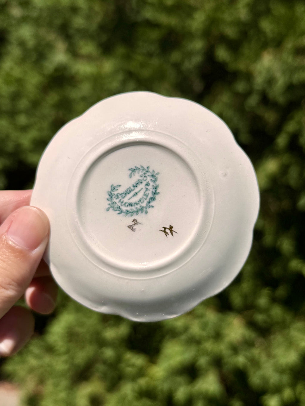 Antique English Gold Trim Butter Pats by A.J. Wilkinson | Set of 6