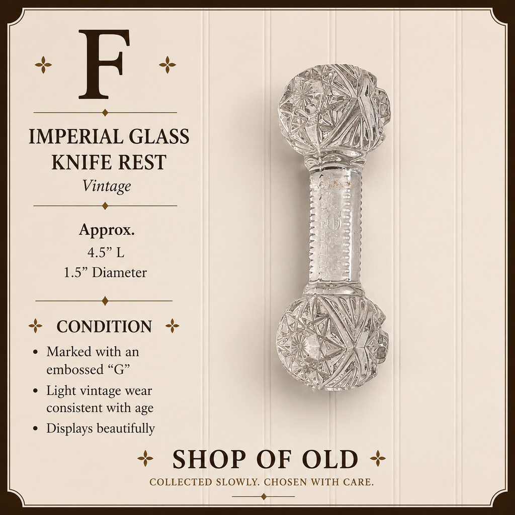 Imperial Glass Knife Rest | EAPG Hobstar Pattern | Vintage
