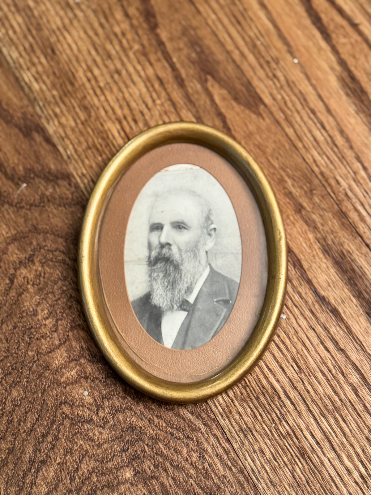 Antique Oval Gentleman Portrait Print | Gilt Framed Vintage Portrait