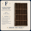 Antique Wooden Printer’s Tray with Original Gray Painted Surface | 17” x 32” Display Tray