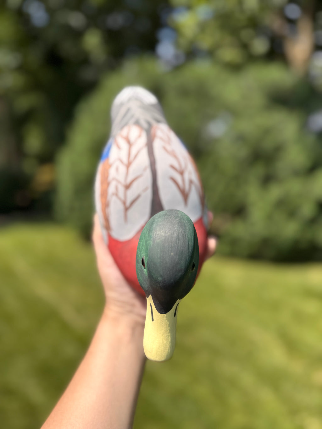 Hand-Painted Wooden Mallard Duck Decoy
