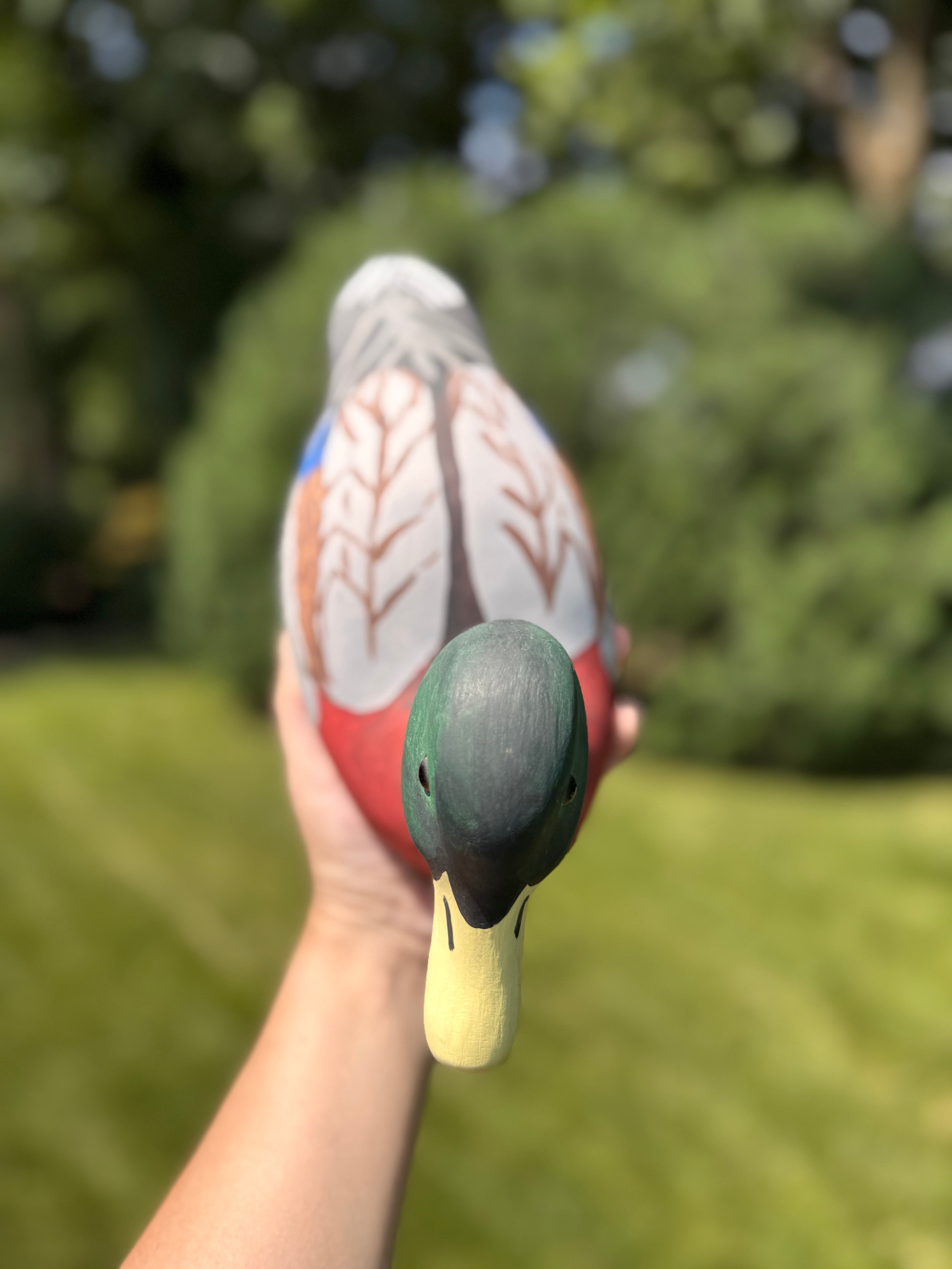 Hand-Painted Wooden Mallard Duck Decoy