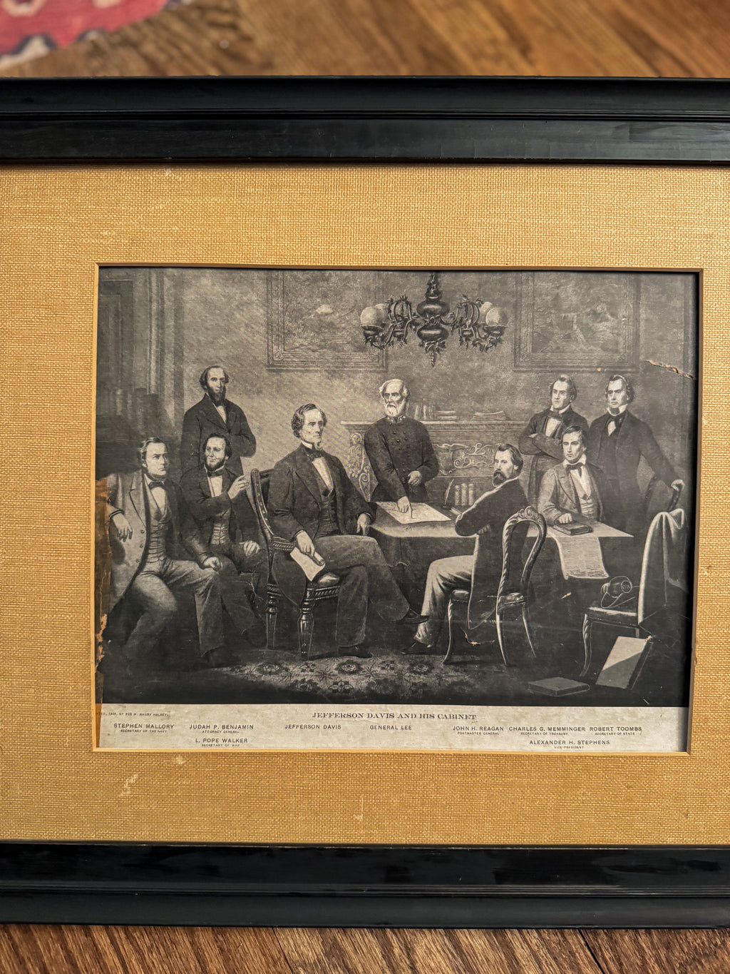 Antique Jefferson Davis and His Cabinet Framed Print | 1904 Historical Americana