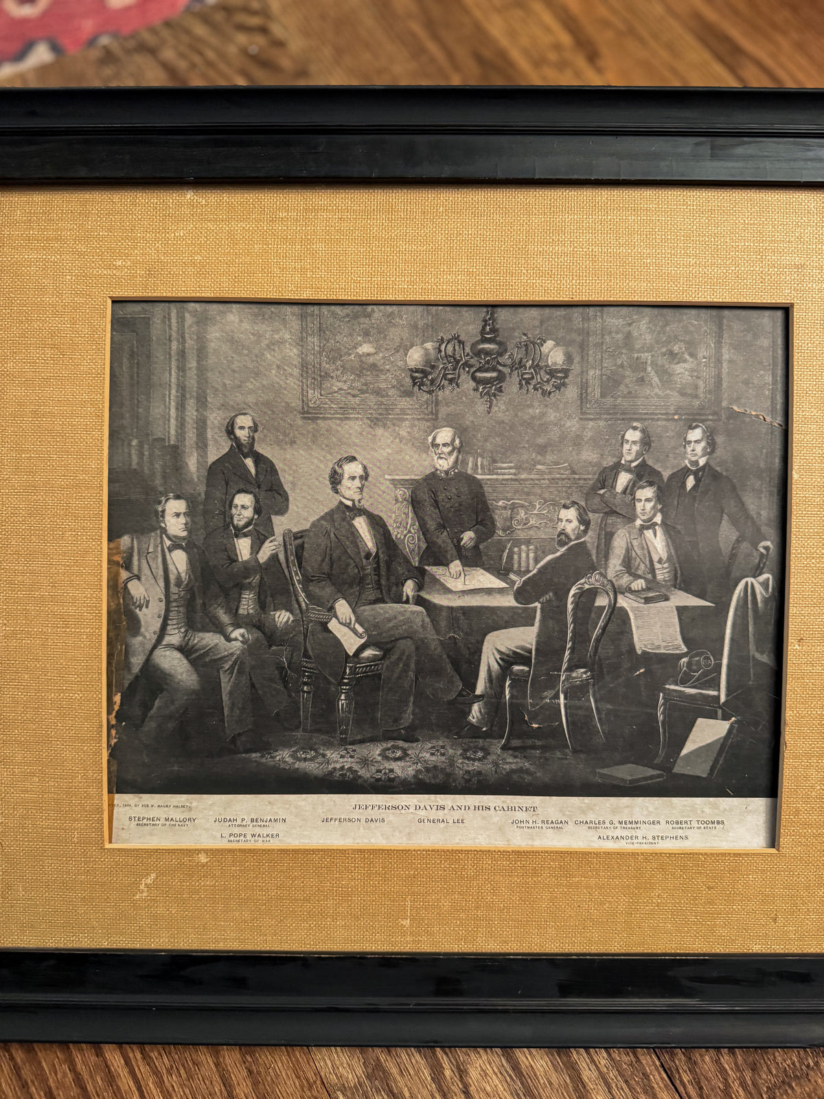 Antique Jefferson Davis and His Cabinet Framed Print | 1904 Historical Americana