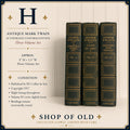 Antique Mark Twain Authorized Uniform Edition Three-Volume Book Set | P.F. Collier & Son | 1917