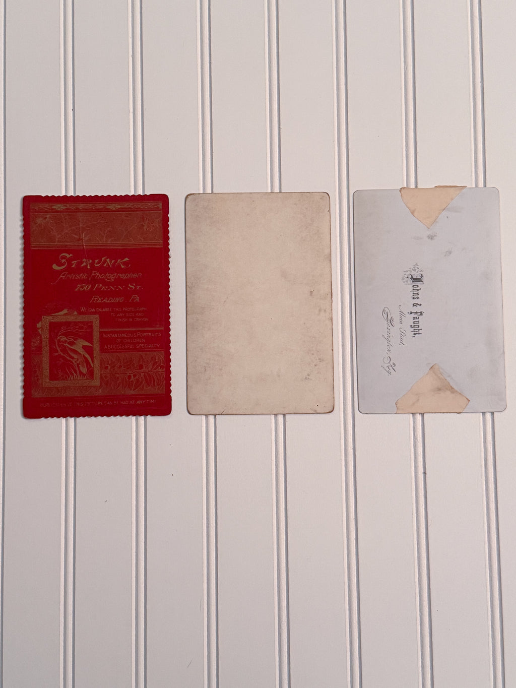 Antique Cabinet Cards | Set of 3 | Reading, PA & Lexington, KY