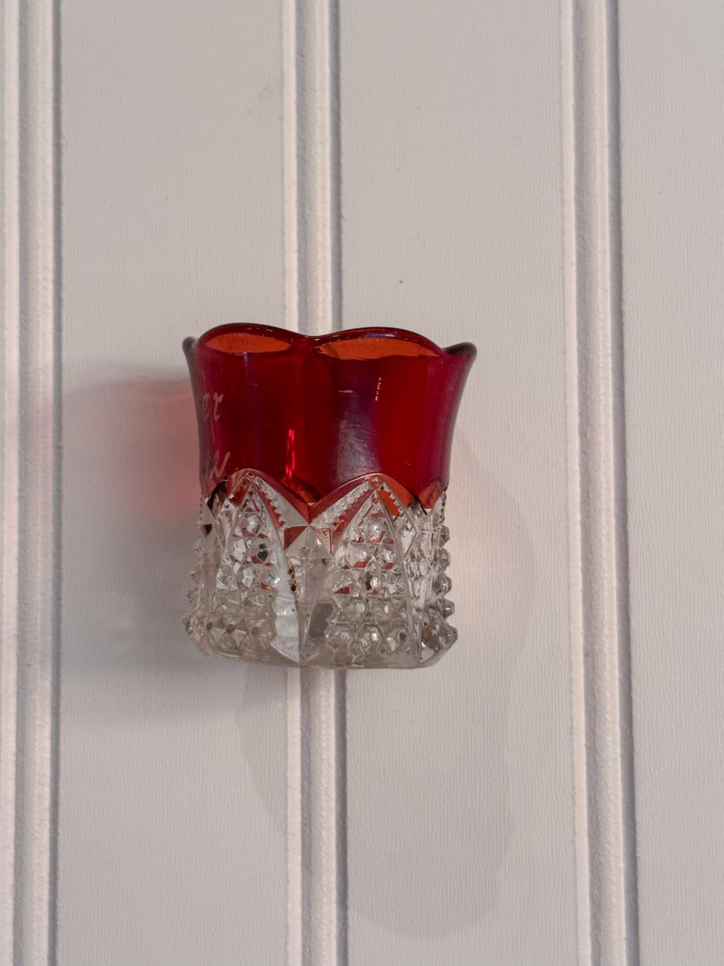 1921 Ruby Flash “Mother” Toothpick Holder
