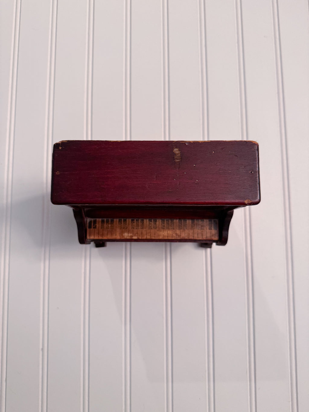 Vintage Wooden Musical Piano Box | Working Music Box | Mid-20th Century