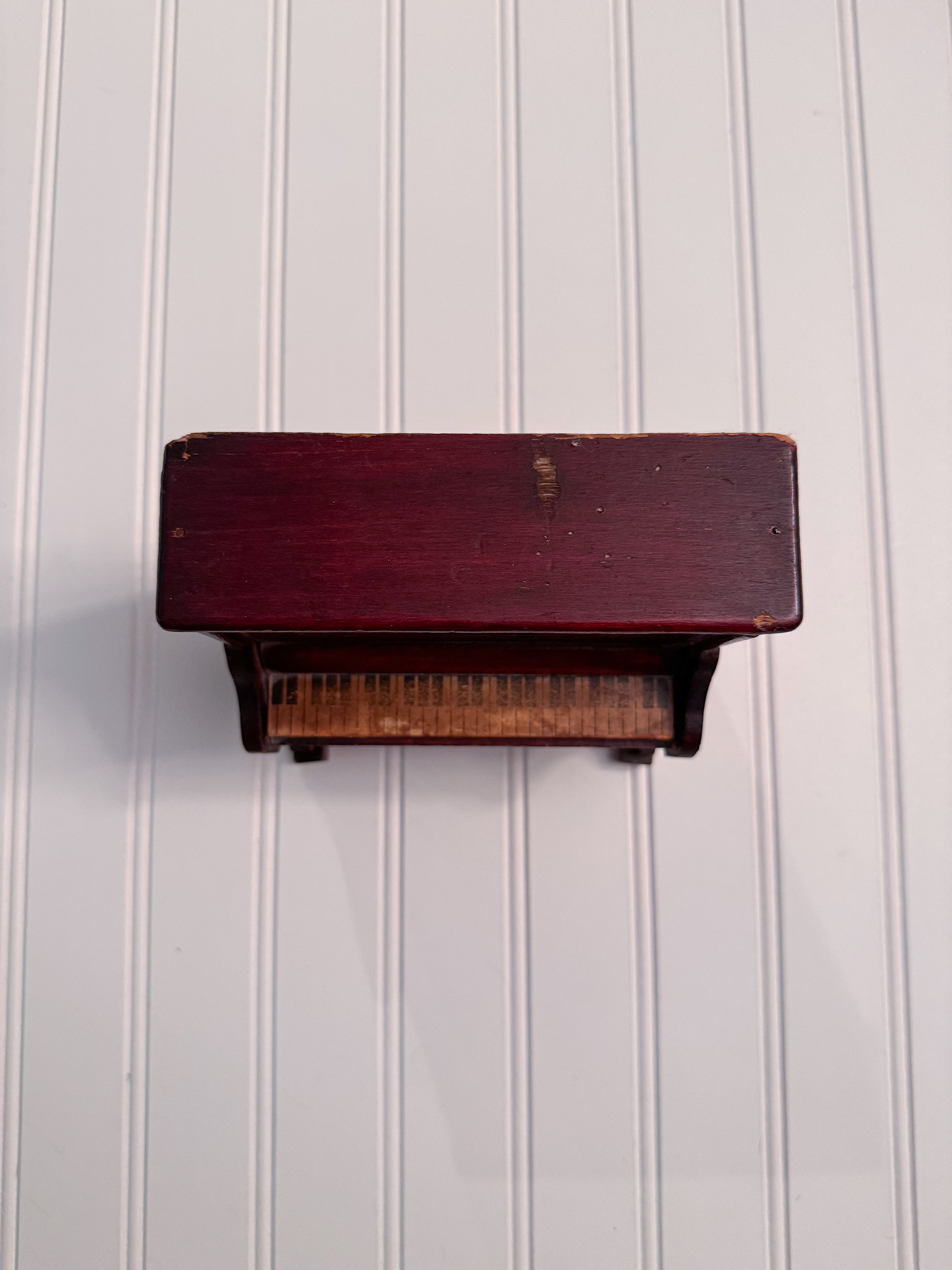 Vintage Wooden Musical Piano Box | Working Music Box | Mid-20th Century