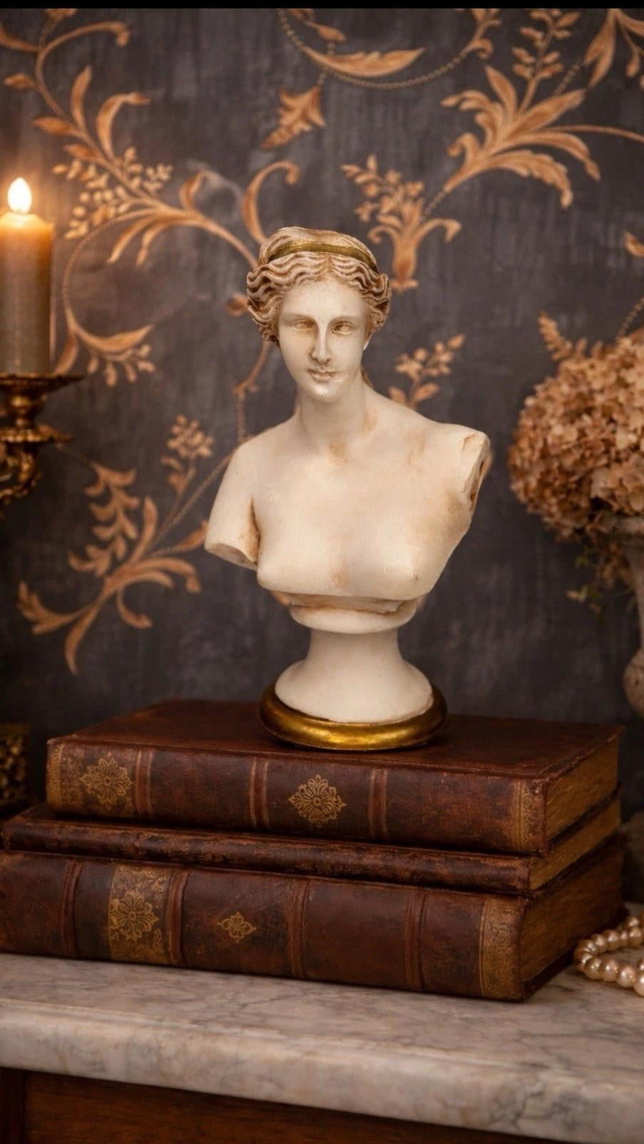 Venus de Milo Bust in Alabastrine with Original Tag