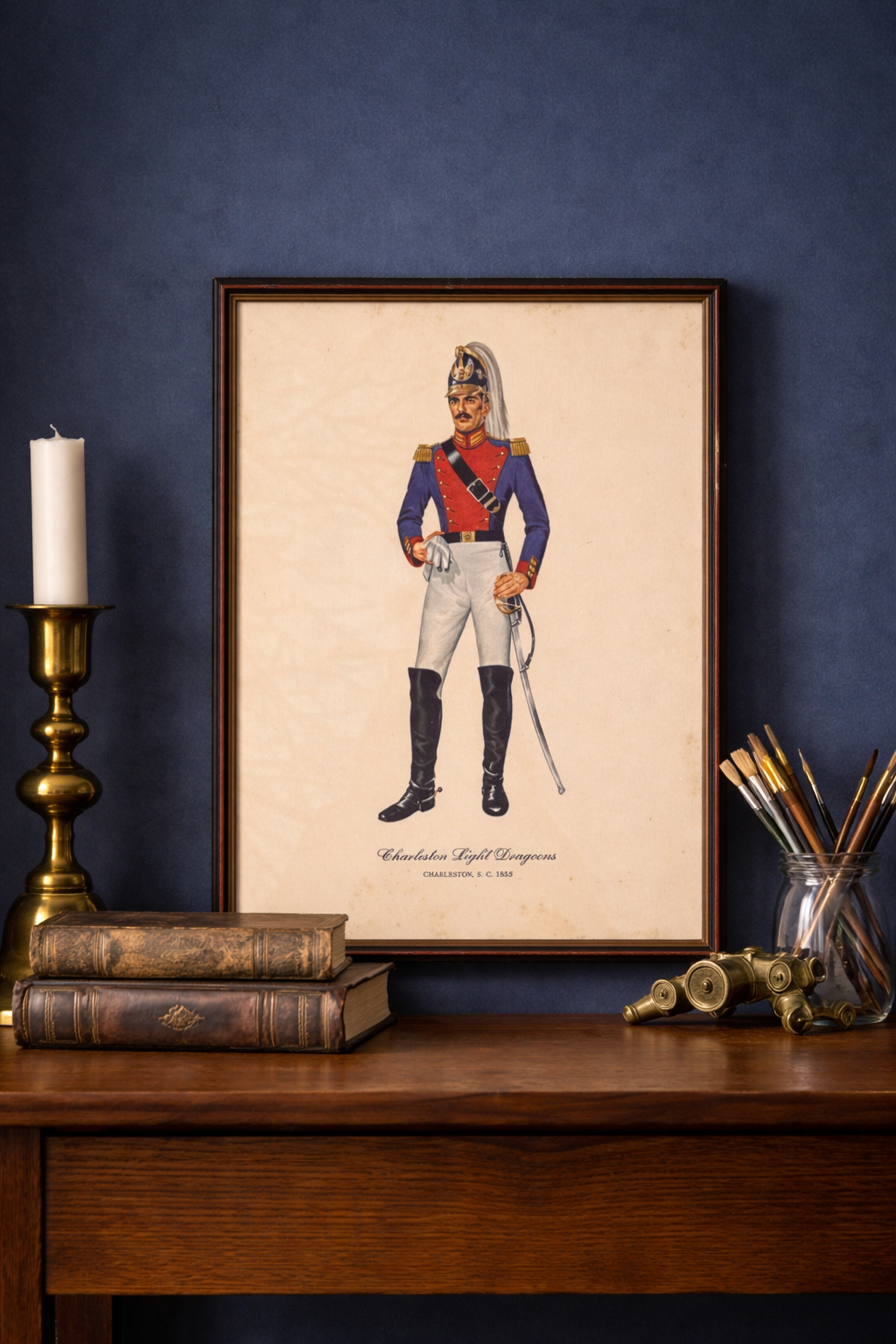 Set of 4 Framed Military Uniform Prints — Lexington, Norfolk, Charleston & New Orleans