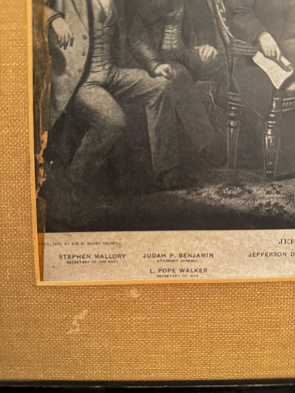 Antique Jefferson Davis and His Cabinet Framed Print | 1904 Historical Americana