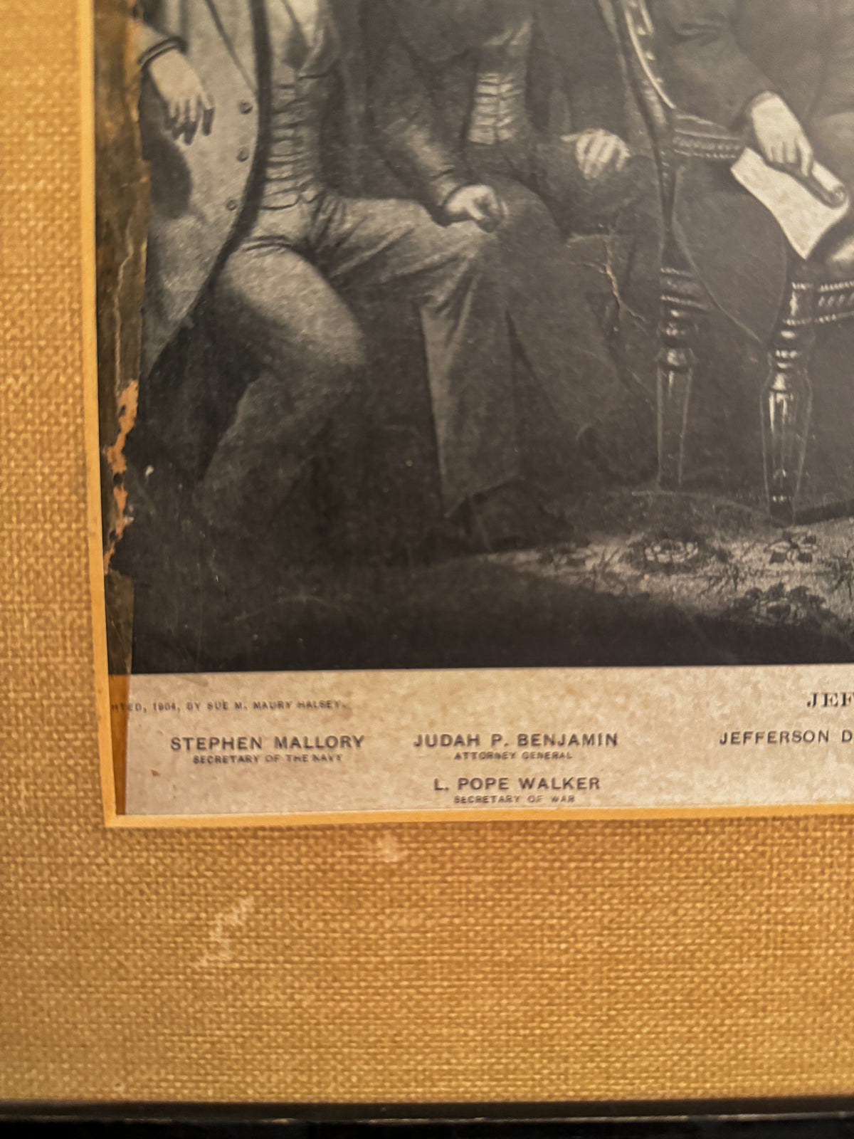 Antique Jefferson Davis and His Cabinet Framed Print | 1904 Historical Americana