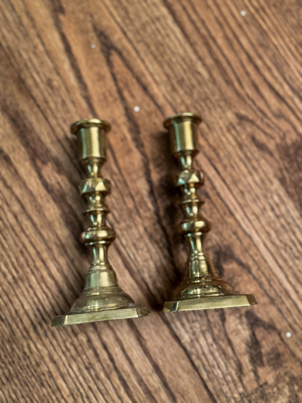 Vintage Solid Brass Candlestick Holders (Pair) | Classic Brass Candle Holders
