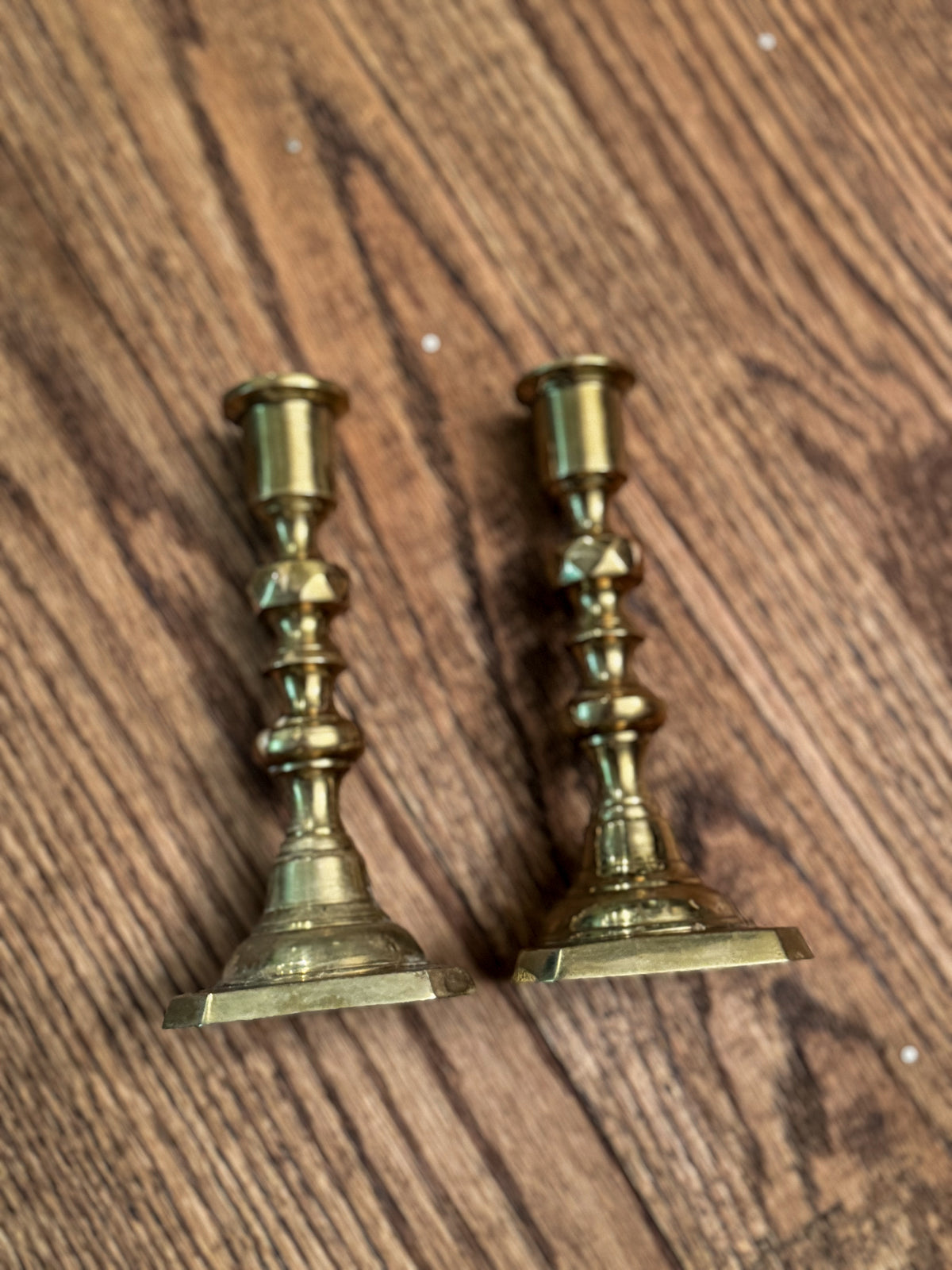 Vintage Solid Brass Candlestick Holders (Pair) | Classic Brass Candle Holders