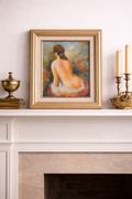 Vintage Signed Oil Painting of Reclining Nude Female Figure by B. Danny in Gilt Frame