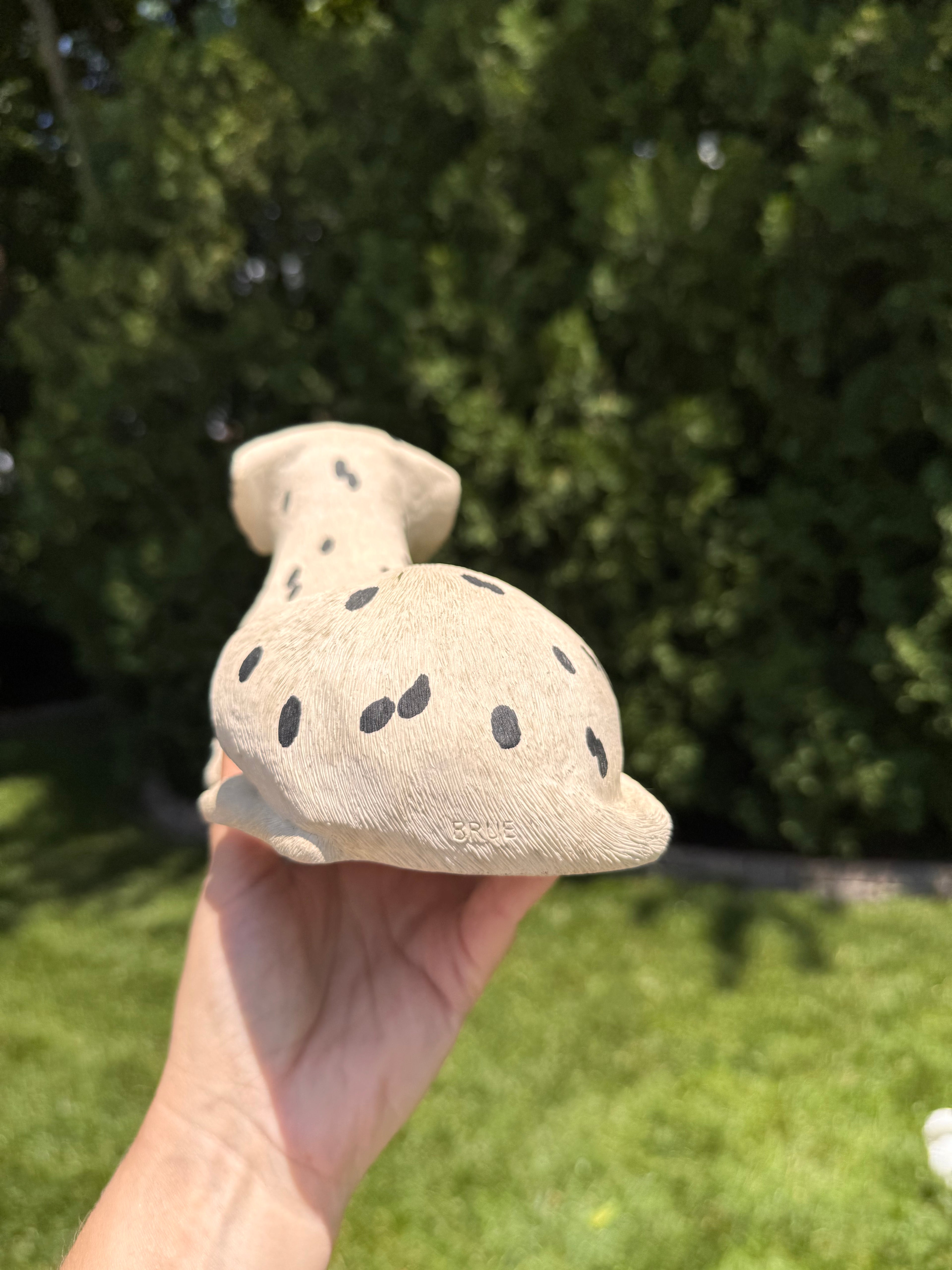 Vintage Sandicast Dalmatian Figurine | Mid-Century Modern Resin Dog Sculpture | 10”
