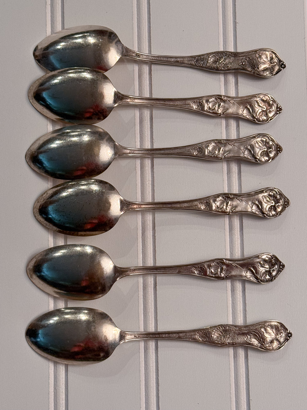 Vintage Silver-Plated Rose Spoons | Set of 6 | Mid-20th Century