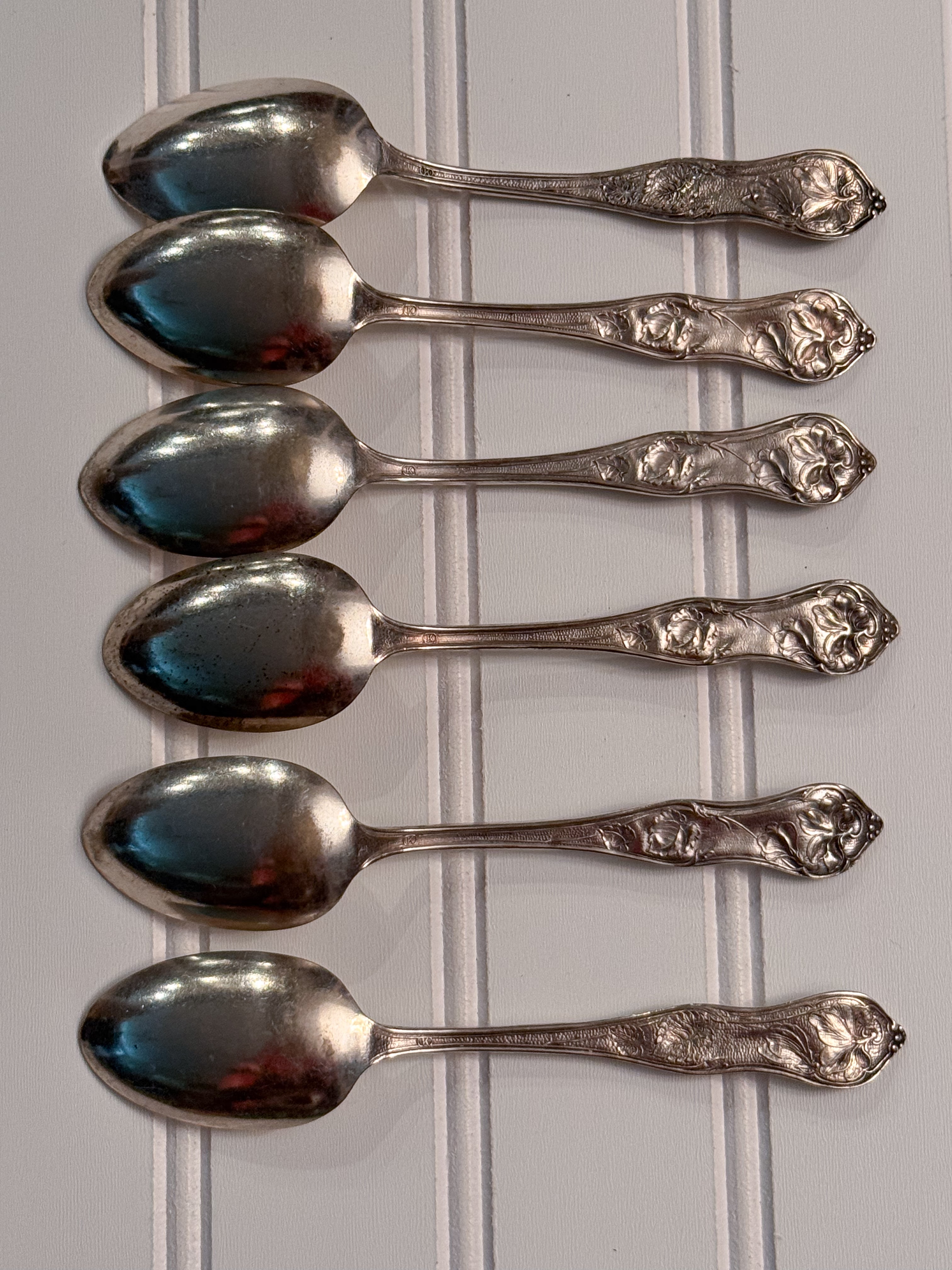 Vintage Silver-Plated Rose Spoons | Set of 6 | Mid-20th Century
