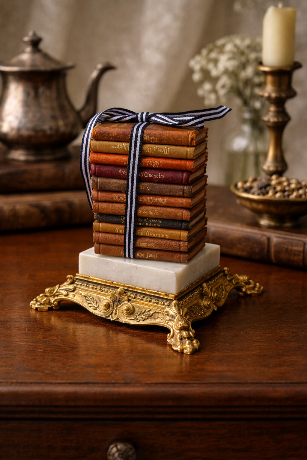 French Marble & Gilt Bronze Clock Base Riser, Salvage Fragment