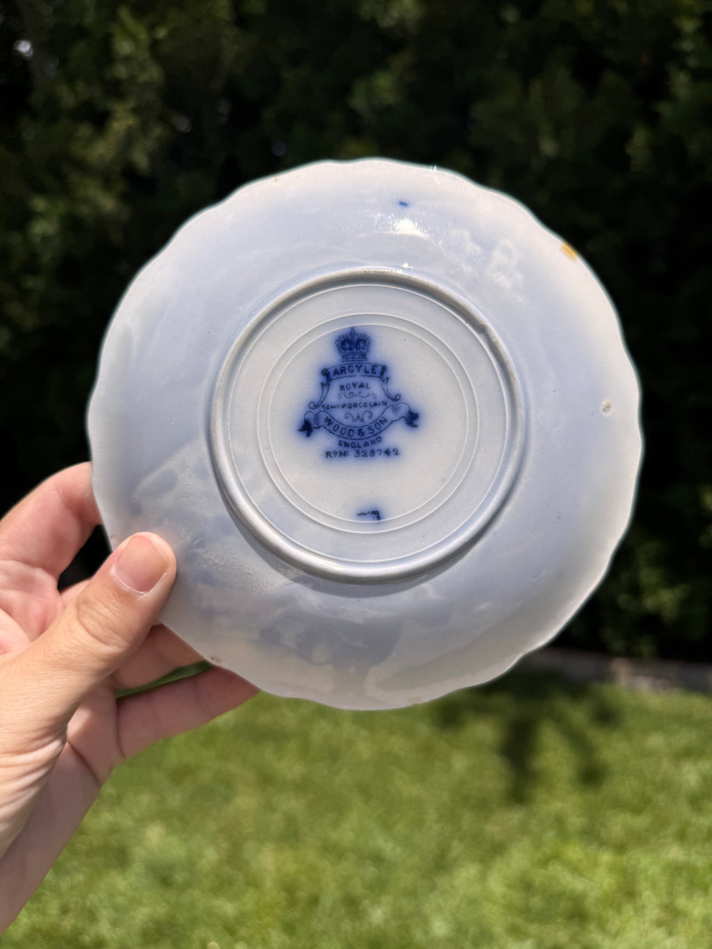 Vintage W.H. Grindley “Osborne” Flow Blue Saucer