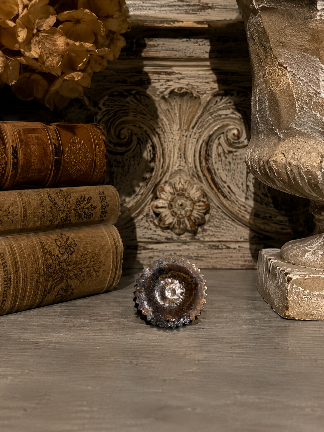 French Gilt Rosette Mount Signed “A 1055” | Salvaged Decorative Ormolu Fragment, 2”