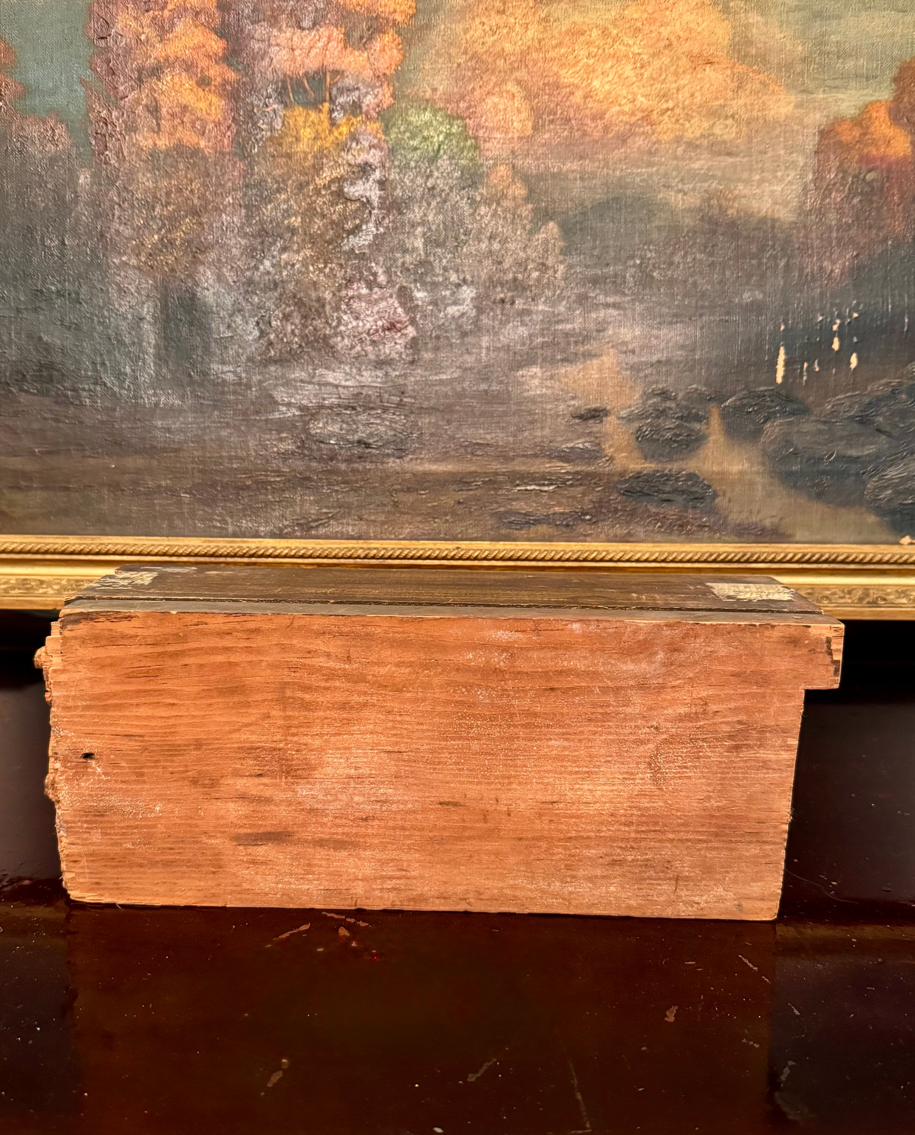 Antique Victorian Gilt Wood Architectural Riser | Salvaged Pedestal Block | Pegs on Right | 11.5”