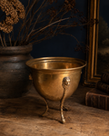 Vintage Solid Brass Lion Head Jardinière Planter | Lion Paw Feet | Made in India