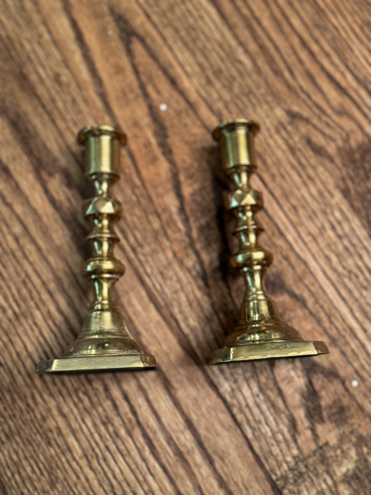Vintage Solid Brass Candlestick Holders (Pair) | Classic Brass Candle Holders