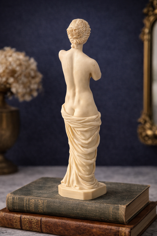 A. Santini Venus de Milo Sculpture, Signed Italian Marble Composite Figure