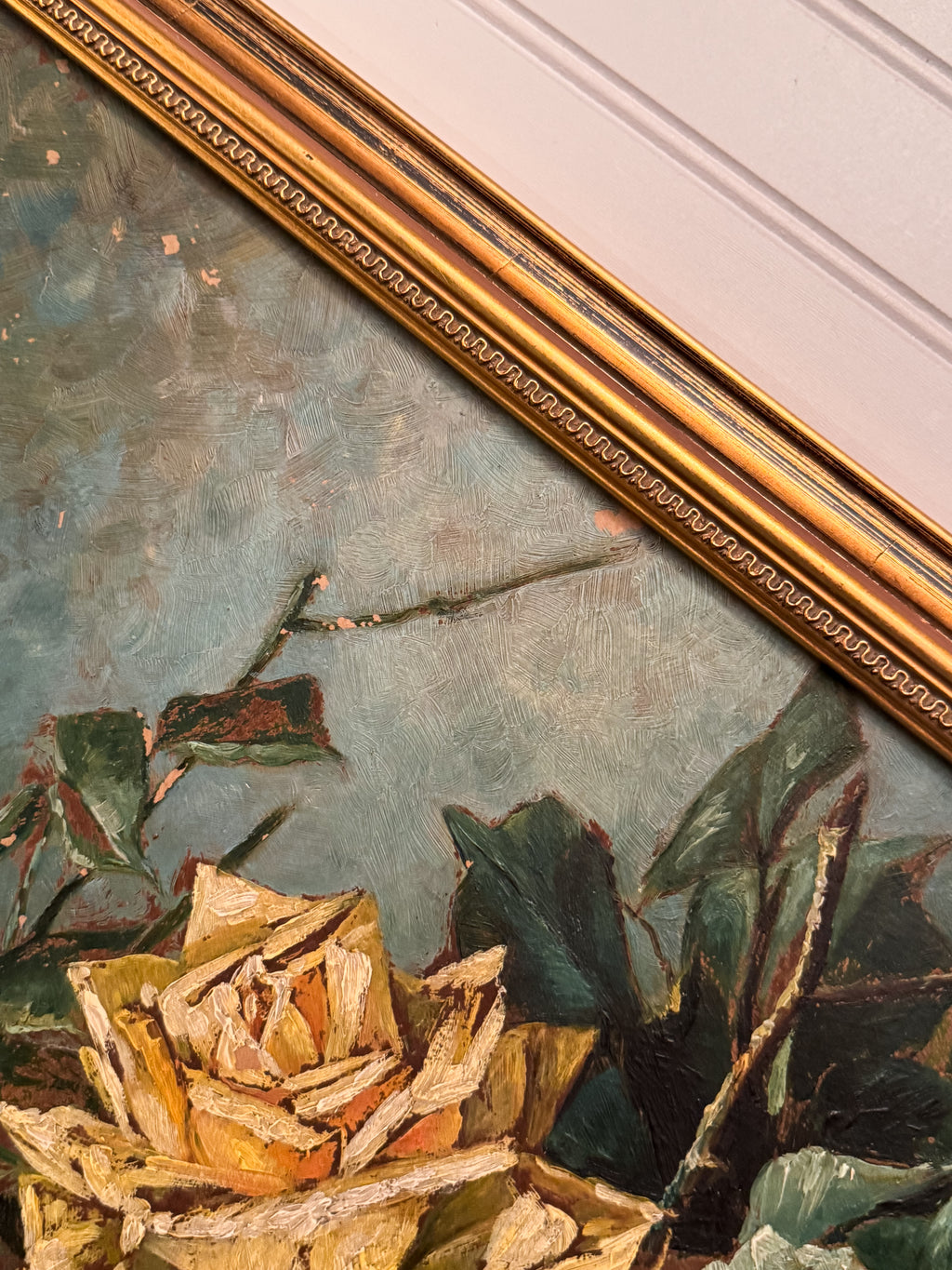 1901 Signed Oil on Board Still Life | Roses & Wine Bottle