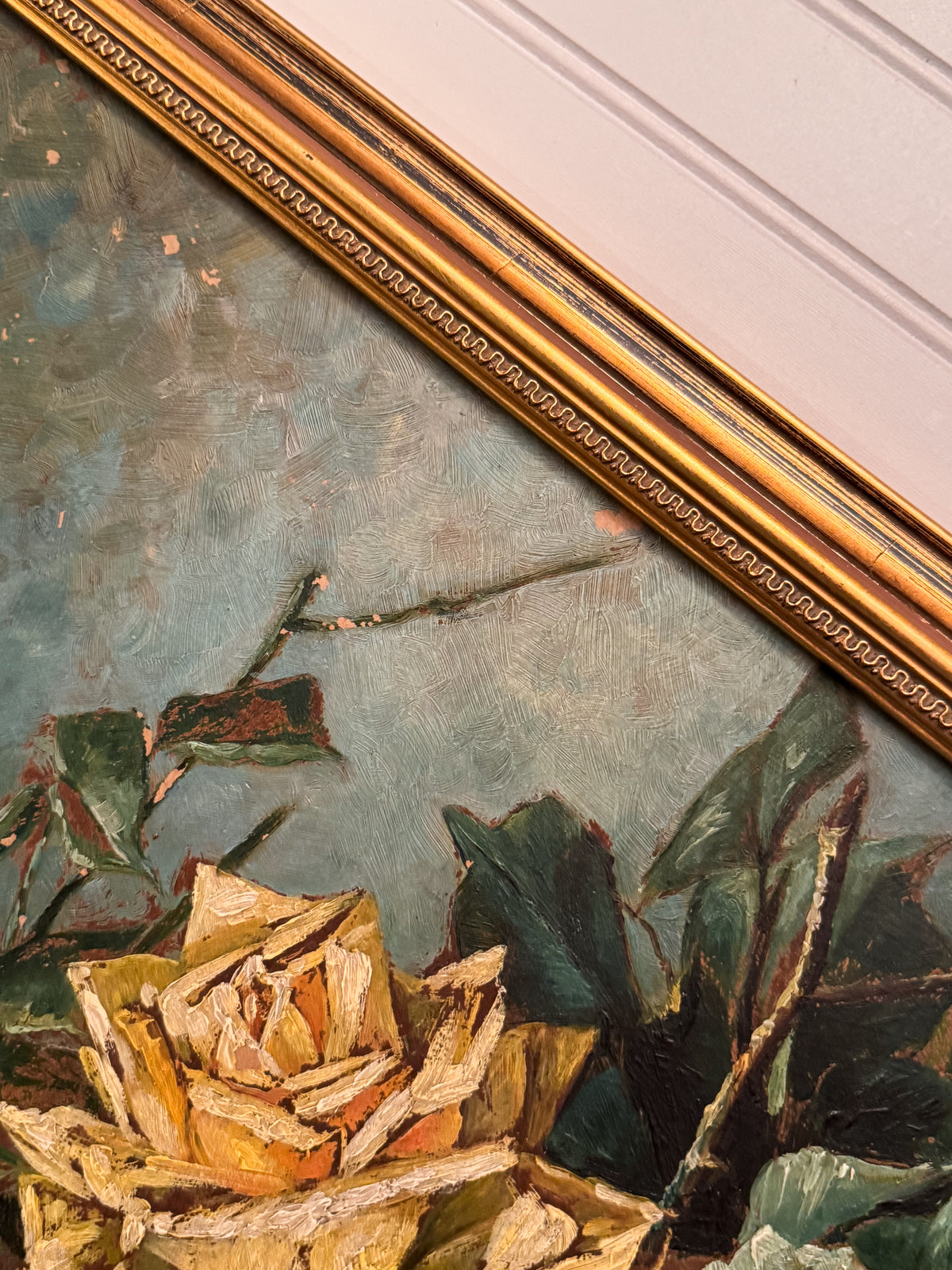 1901 Signed Oil on Board Still Life | Roses & Wine Bottle